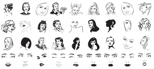 Fototapeta premium woman face icon