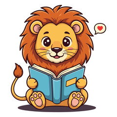 Cute Lion Standing Cartoon Vector Icon Illustration. Animal Nature Icon Concept Isolated Premium Vector. Flat Cartoon Style