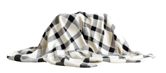 checkered cloth in a light shade isolated on white background 