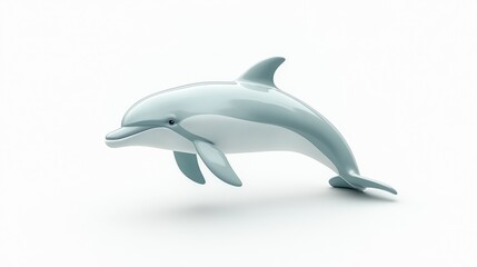 Obraz premium Leaping dolphin isolated on white background.