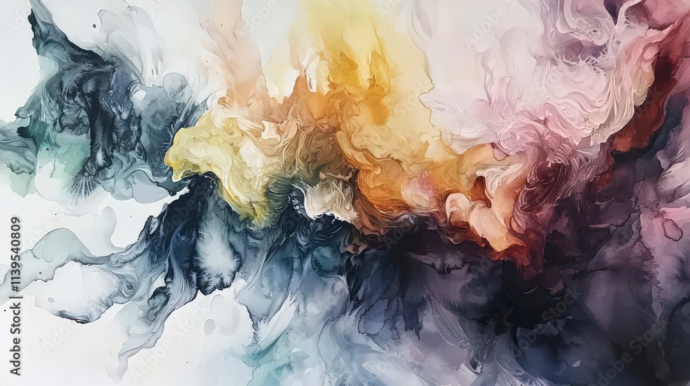 Poster dynamic watercolor abstract art creative studio painting colorful environment artistic perspective e