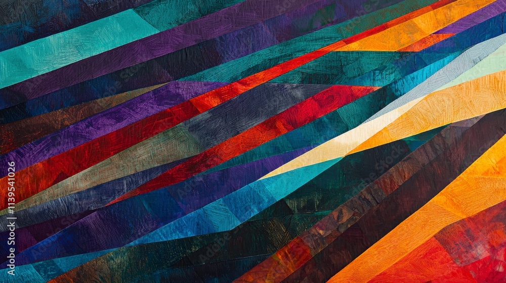 Aufkleber dynamic diagonal lines in vibrant colors digital art abstract design modern aesthetic artistic viewp