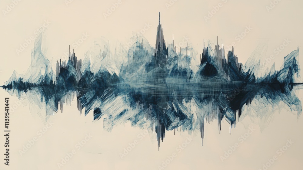 Aufkleber Abstract waveform art digital canvas visual representation modern design aesthetic creative concept