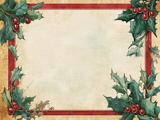 A blank paper with christmas border frame