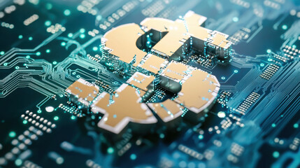 debt defaulting crisis concept. Digital Economy Breakdown with Fragmented Dollar Sign