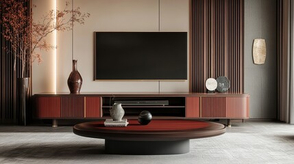 new Chinese living room, high-end design, modern Chinese furniture with minimalist accents