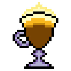 Classic Irish coffee in pixel art style