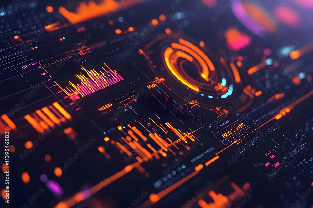 Aufkleber abstract 3d digital data visualization