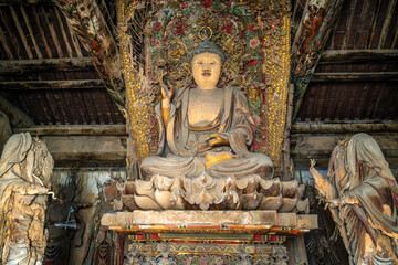 Obraz premium Buddha statues at Tiefo Temple in Mishan town, Jincheng, Shanxi Province, China