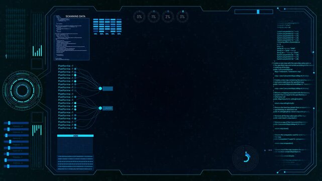 Digital HUD futuristic motion graphic element cyber generated background Universal Technology Line and frame Video overlay Futuristic HUD Technology hologram frame border and viewfinder element.
