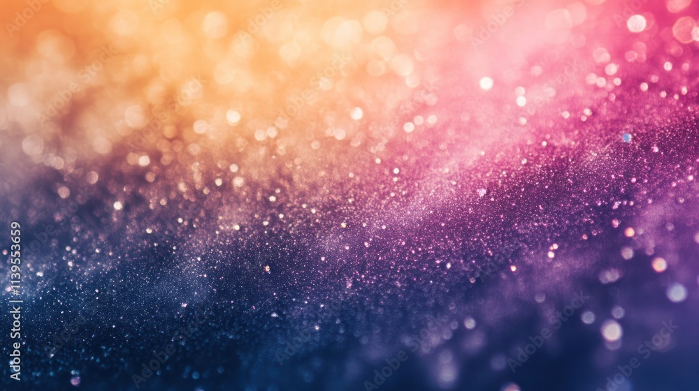 Aufkleber A vibrant, shimmering background with a gradient of colors and sparkling particles.