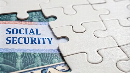 Social security benefits concept, Social Security puzzle piece concept