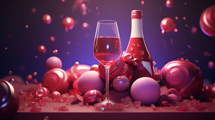 Happy Christmas with red wine