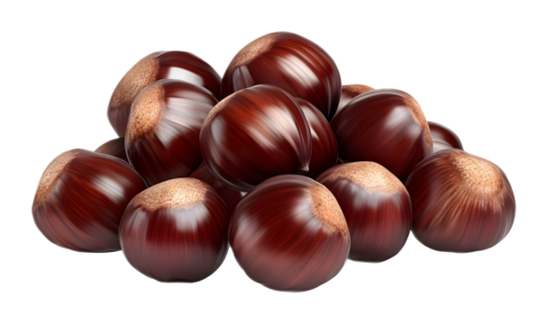 chestnuts isolated on transparent background 