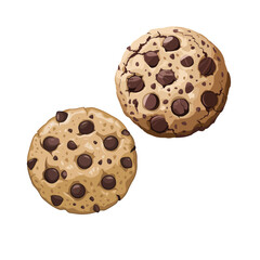 Sweet Chocolate Chip Cookie vector Illustration on white background