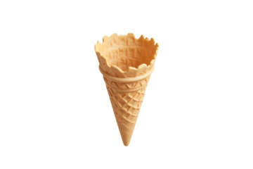 Empty Ice Cream Cone: featuring an empty waffle cone typically used for ice cream