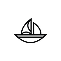 sail boat icon isolated on white