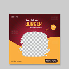 Food menu banner social media post