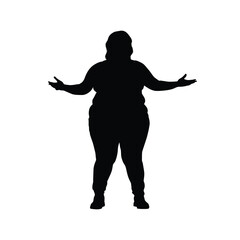 Silhouette of a fat woman