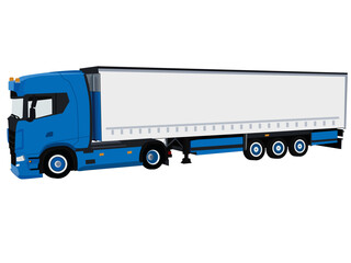 Blue trailer  truck , container truck 