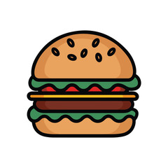 Delicious Hamburger vector Illustration for Restaurant Projects isolated on white backgrounds 