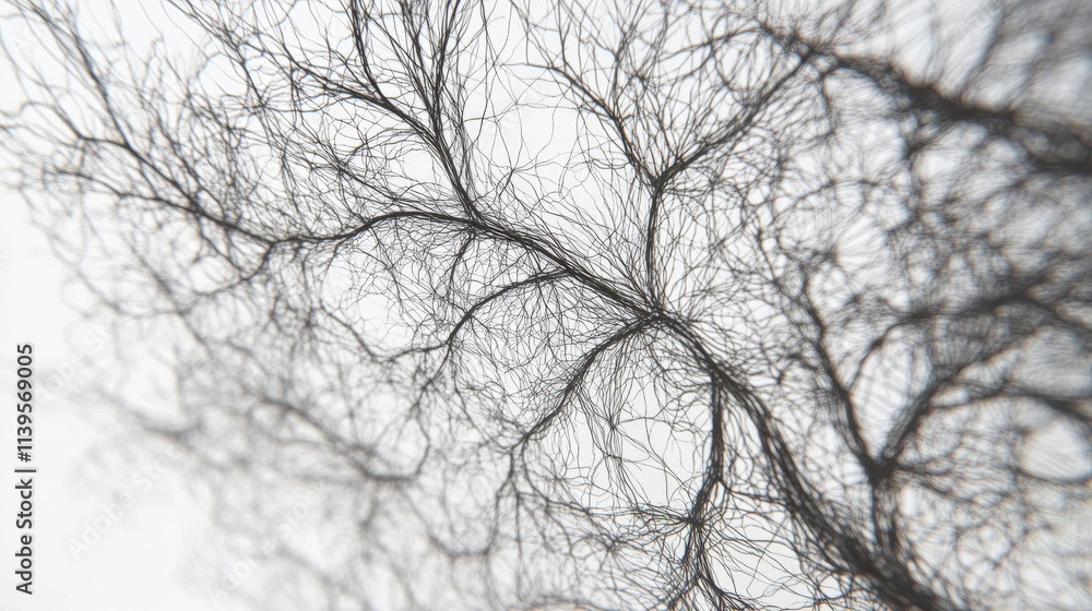 Aufkleber Intricate nerve patterns on paper artistic display abstract concept minimalist environment close-up perspective