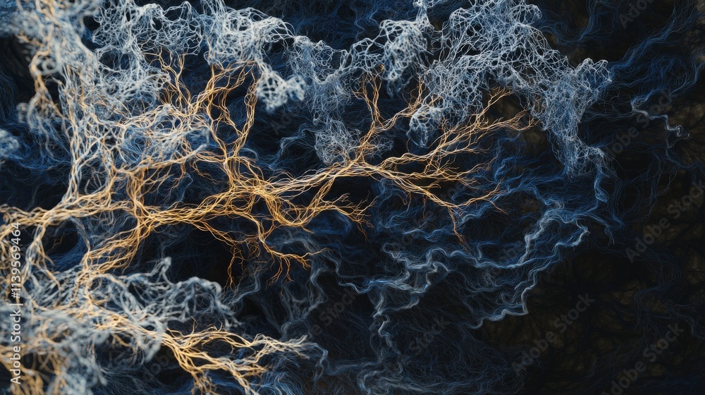 Fototapete dynamic flow of delicate glowing lines abstract environment visual art evocative imagery aesthetic c