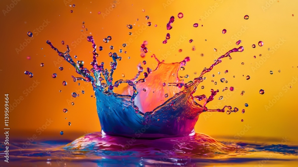 Poster vivid color splashes studio setting dynamic photography abstract art aerial view emotion-infused ima