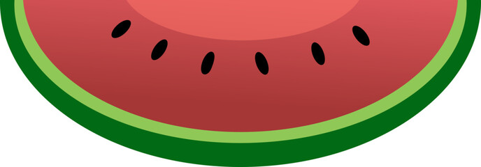 illustration of red watermelon slice isolated on white, ripe watermelon