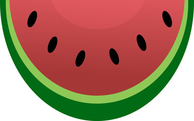 Obraz premium illustration of red watermelon slice isolated on white, ripe watermelon