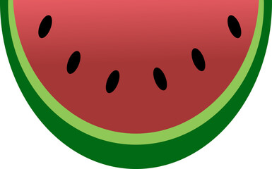 Obraz premium illustration of red watermelon slice isolated on white, ripe watermelon