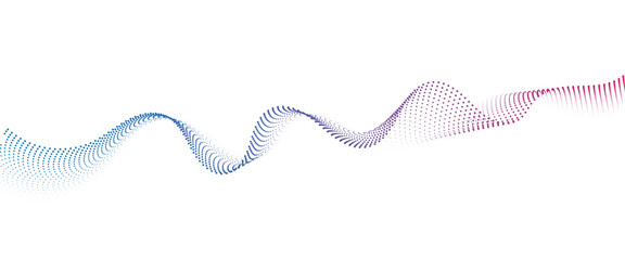 Flowing Dot Wave halftone gradient pattern on transparent background	
