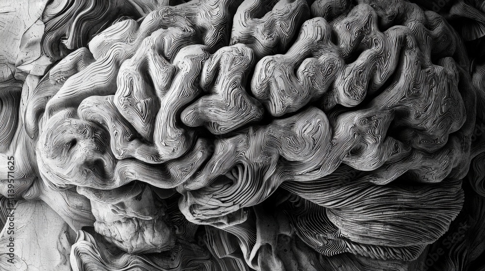 Aufkleber Delving into brain complexity a scientific illustration of neuroscience lab dynamics in a clinical environment