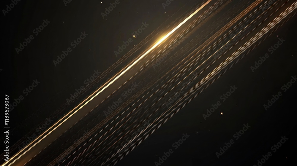 Poster Abstract golden light streaks on a dark background, creating a dynamic and elegant visual effect.