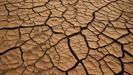 Cracked Dry Earth Texture in Natural Light