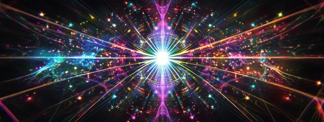 Naklejka premium Abstract Colorful Light Tunnel Radiating Energy