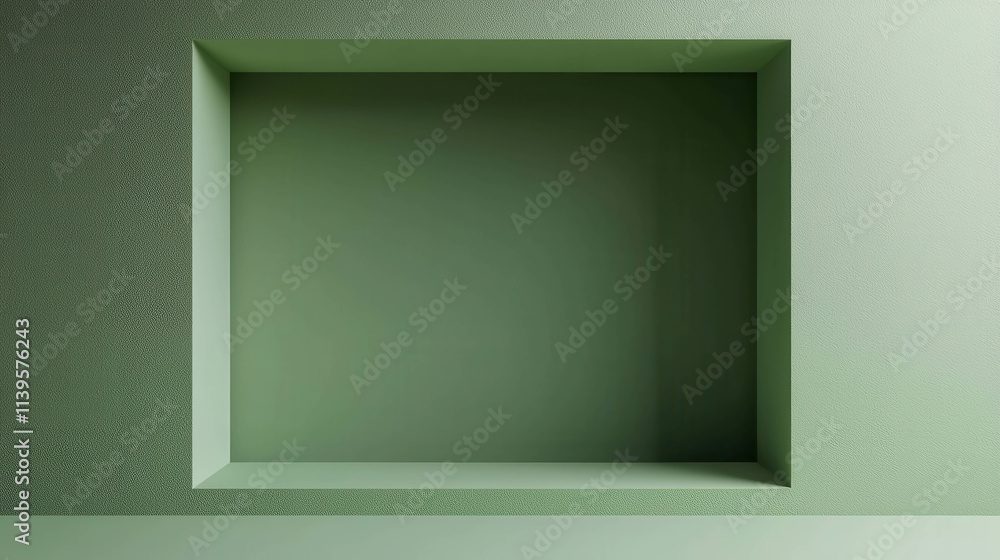 Poster minimalist 3d green frame design in rectangular shape for creative projects
