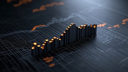 Naklejka premium Analyzing financial trends global market data visualization digital environment aerial view business insights