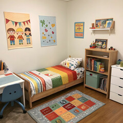 sleeping bed with various color linens and pillow