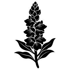 black and white flower