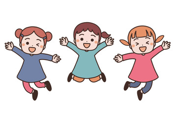 ジャンプする女の子たち