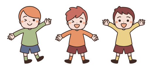 笑顔の男の子たち