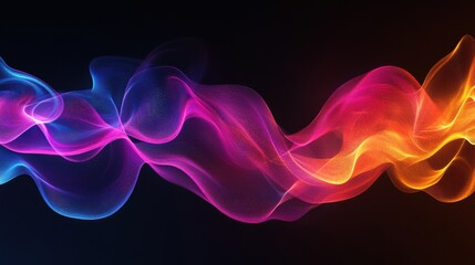 Obraz premium Neon Wave Abstract Background Vibrant Colors