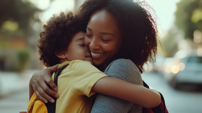 A Tender Embrace: Mother and Son's Heartfelt Reunion