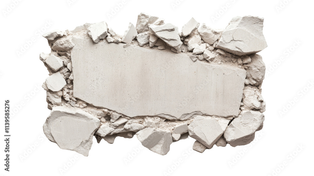Poster cracked concrete texture with scattered debris for use in design and art projects