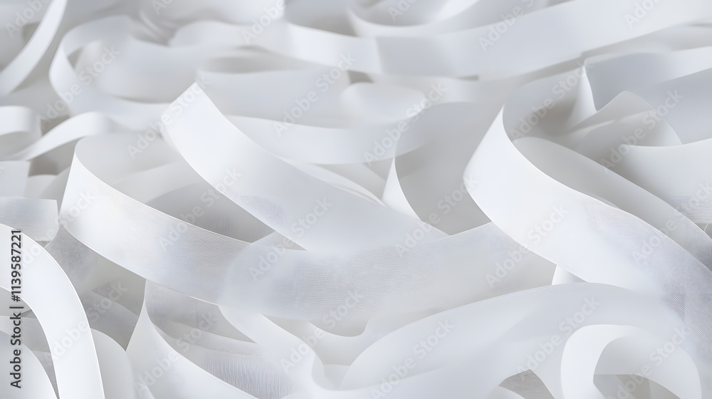 Poster white 3d ribbons form a light abstract background. 3d render.