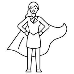 Superwoman line icon vector 