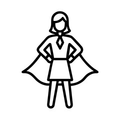 Superwoman line icon vector 