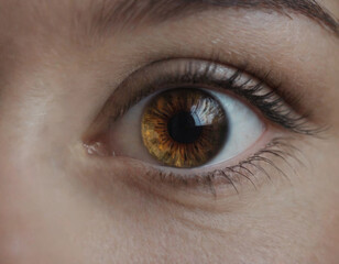 Obraz premium female eye close up, realistic illustration