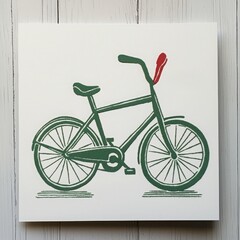 Fototapeta premium Simple Bicycle Birthday Card Design